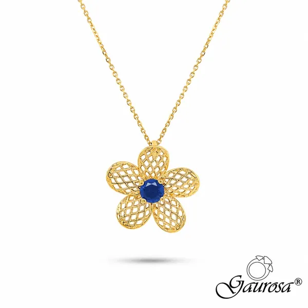 Collana BiancoSpino Blu in Argento 925 Dorato