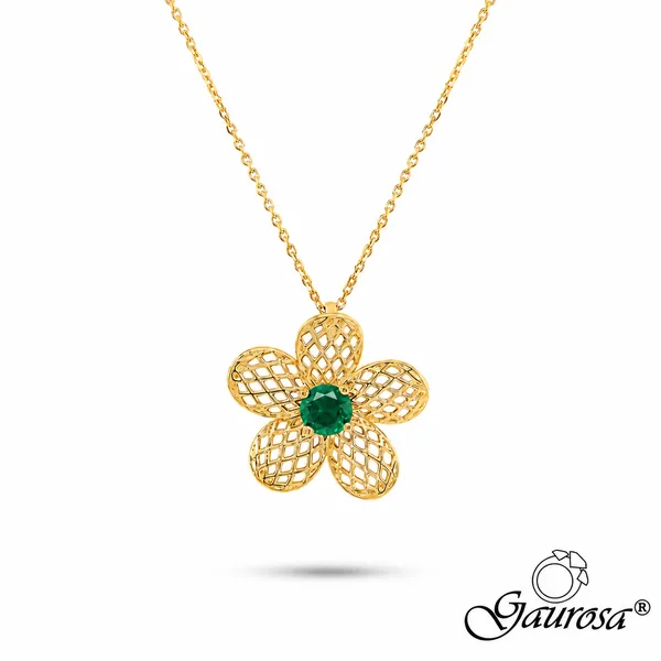 Collana BiancoSpino Verde in Argento 925 Dorato