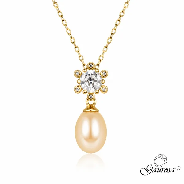 Collana Fiore di Luce con Perla Champagne