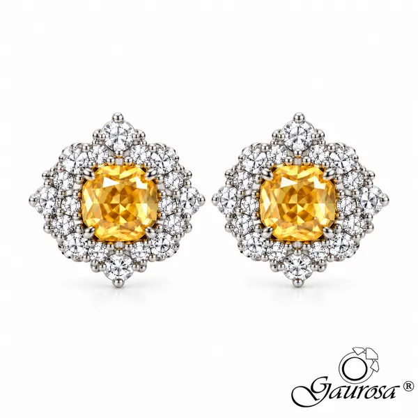 Orecchini Golden Bloom in Argento Rodiato 925 con Zirconi