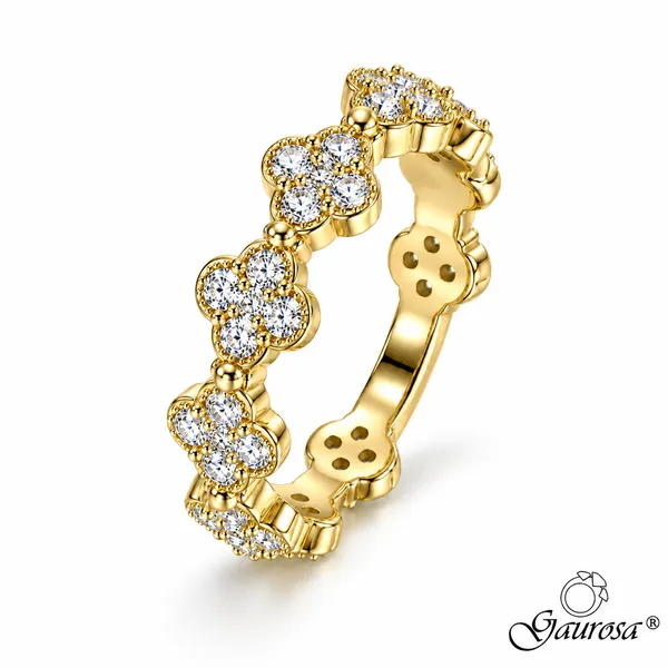 Anello Moissanite Placcato oro 14 kt