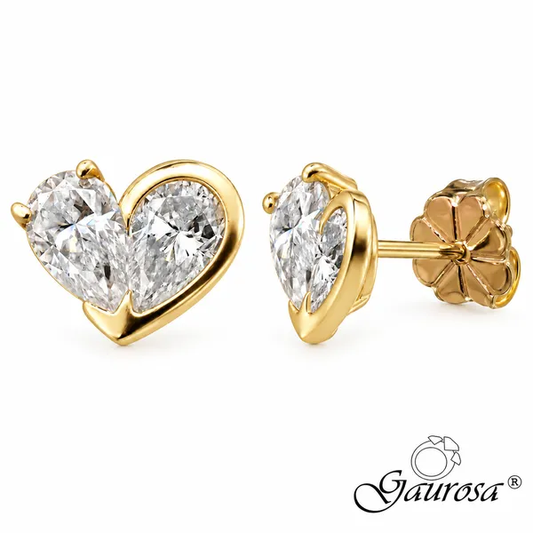 Orecchini Cuore Moissanite Gold 14KT