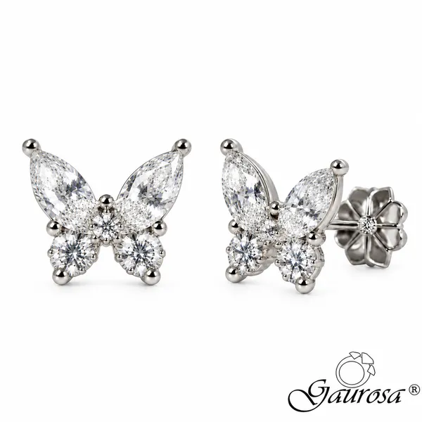 Orecchini Moissanite Farfalla