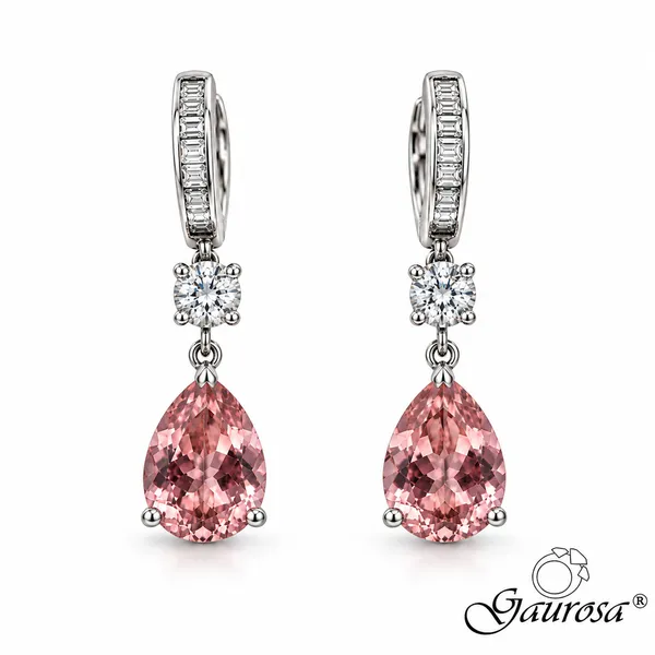 Orecchini Goccia Rosa in Argento Rodiato 925