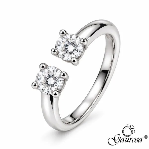 Anello Contrarié Doppio Punto Luce in Argento Rodiato 925