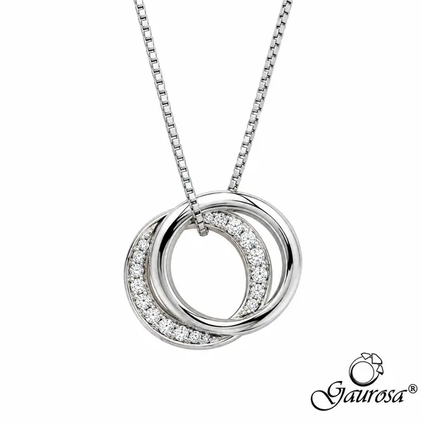 Collana Gaurosa Intreccio di Luce in Argento Rodiato 925 con Zirconi